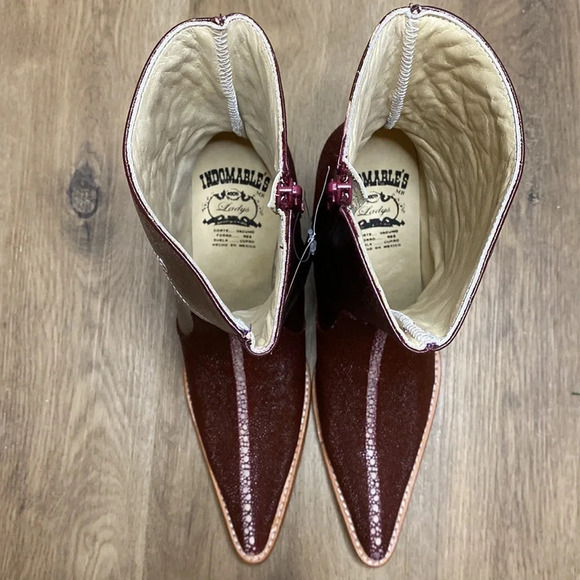 Indomables Women’s Leather Heeled Cowboy Boots size 7 stitched floral design - Picture 13 of 16